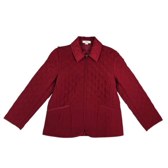 Womens Pendleton Chore Coat Barn Jacket Size Small Red Quilted Full Zip - Picture 2 of 6